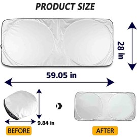 Windshield Sun Shade,Foldable Car Sun Shade Windshield,Sun Blocker for Car,UV Block Shades for Front Windows,Suitable for Most Sedans,SUV and Trucks Accessories Prevents Fading