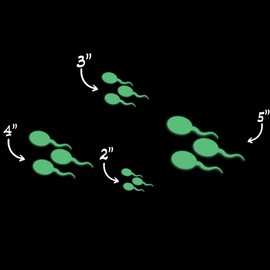 Sperm Swimming Decal Glow in The Dark Sticker Decal for Phone Tablet Laptop Car Truck Window | 4" Sticker | Green