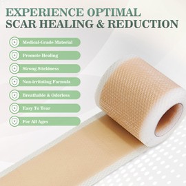 Softxpp Medical Grade Silicone Scar Sheets, Reusable Scar Tape 1.6" x 157" Roll-4M, Scar Removal Treatment Strips Skin Patches, Wound Care Supplies for Surgical C-Section Tummy Tuck Keloid Burn Acne