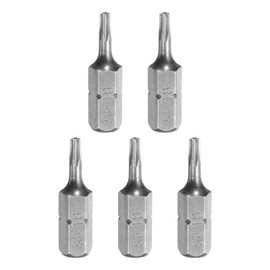 HARFINGTON 5pcs T8 Torx Screwdriver Bit 1/4" Hex Shank 25mm/1" Length S2 Steel Star 6 Point Head Hex Security Screw Driver Bits with Hole for Impact Electric Screw Driver Power Tools, Grey