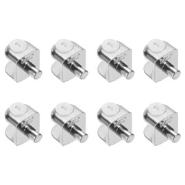sourcing map Glass Shelf Bracket Pegs, 8Pcs Zinc Alloy Adjustable Glass Clamps with Pin Wall Mounted Shelf Holders Supports for 4-8mm Tempered Glass