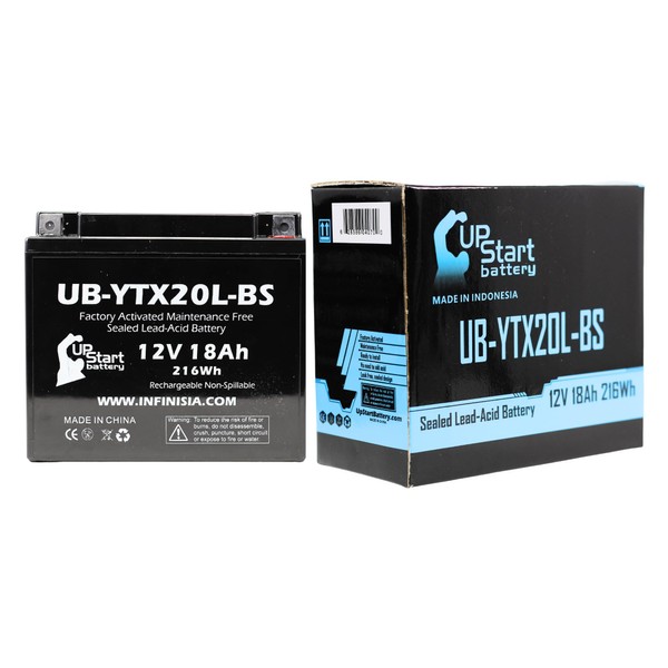 UB-YTX20L-BS Battery Replacement for 2006 Harley-Davidson FXST, FLST Series (Softail)