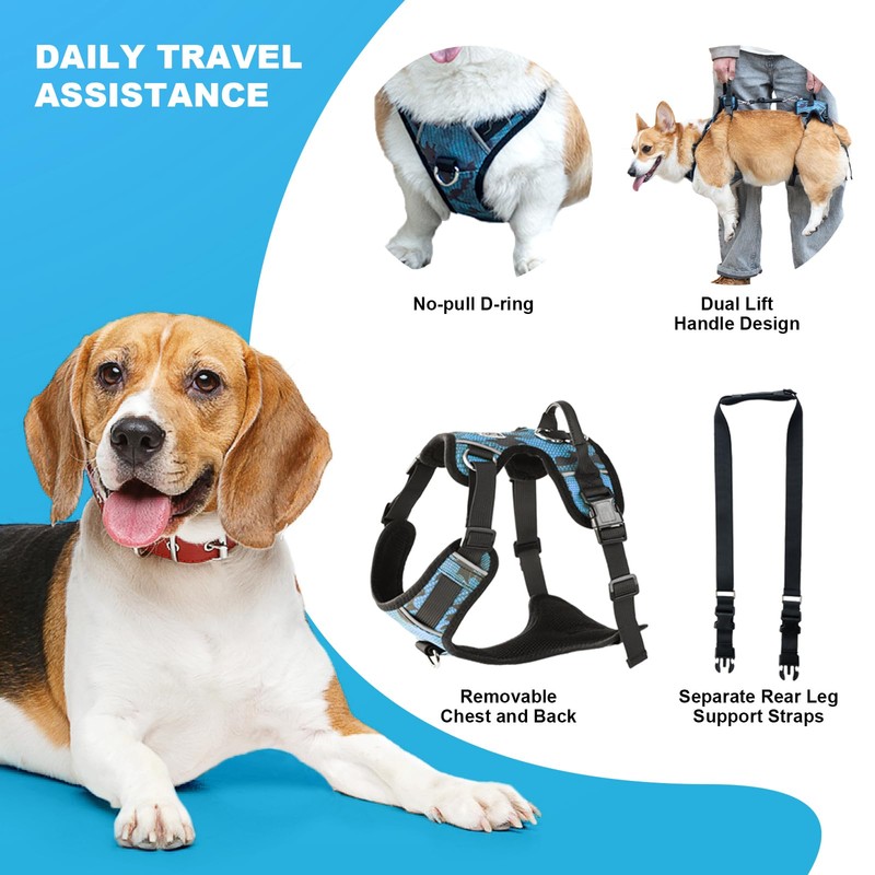 Dollephi Dog Lift Harness, Dog Lift Sling Carrier with Handle