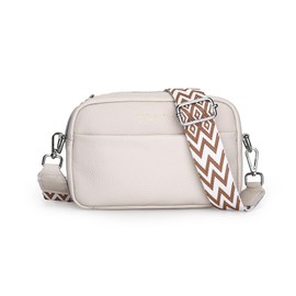 Balakaka Crossbody Bag Women's Shoulder Bag with Wide Disassembled Shoulder Strap, Wide Strap Handbag Leather for Daily Work, Shopping, Dating, Travel, White