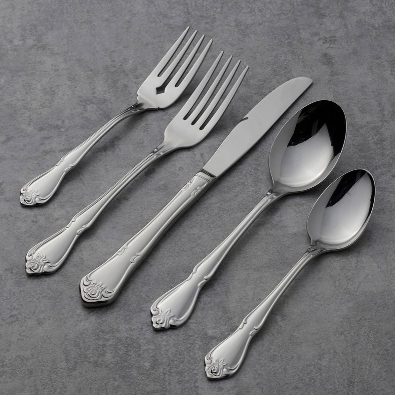 Oneida B552004E True Rose Everyday Flatware Teaspoons, Set Of 4,
