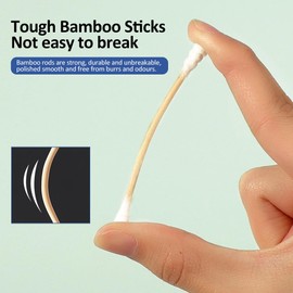 Pack of 200 Cotton Buds, Sustainable Cleaning Swabs for Make-Up, Clean Care, Ear Cleaning, Wound Care, Cosmetic Tool, Alternative for Paper Cotton Buds, Biodegradable, Environmentally Friendly