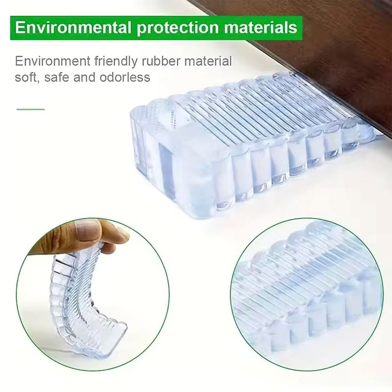 Audiofan Door Stopper Rubber Transparent Flexible Sliding Door Swing Wedge