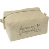 'Forever Together Text' Canvas Wash Bag/Makeup Case (CS00011306)