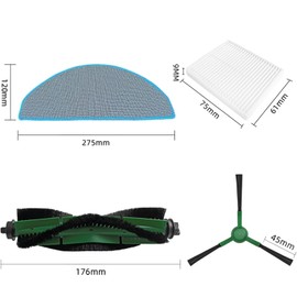 Walquicks 12 Piezas de Repuesto Compatibles con IRobot Roomba Essential Series Q0120 Y0140 Y0110 Y0112 Q011 Robot Aspirador, 2 cepillo principal, 2 toallitas, 4 filtros Hepa, 4 cepillos laterales