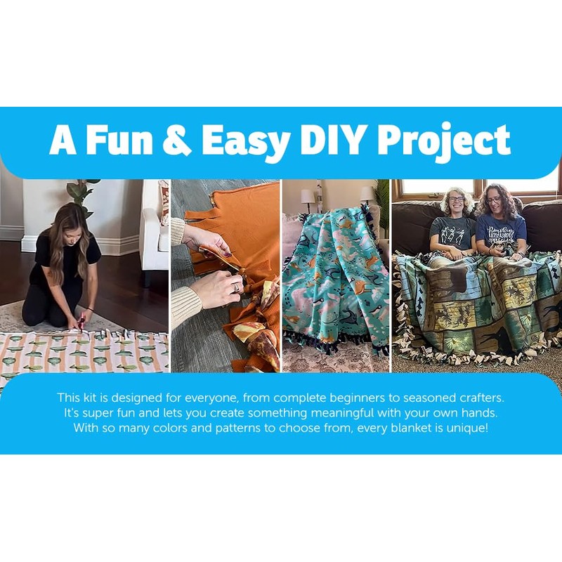 Solid Fleece No-Sew Throw Kit - Dark Red/White (72x60)