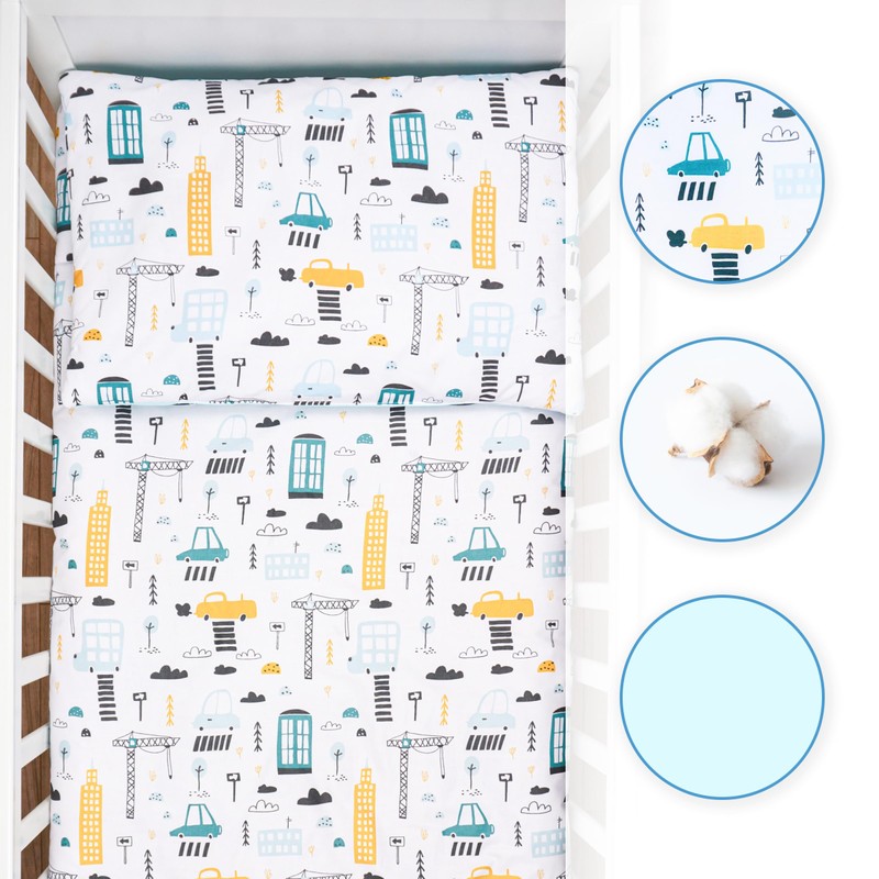 100% Cotton Cot Bed Duvet Cover & Pillowcase Set pattern