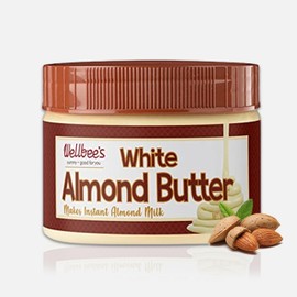 Wellbee's White Almond Butter - Blanched, Raw, Natural, Super Smooth & Creamy, Non GMO, No Sugar Added, No Salt Added, Vegan, Paleo, Keto, 12 oz Jar