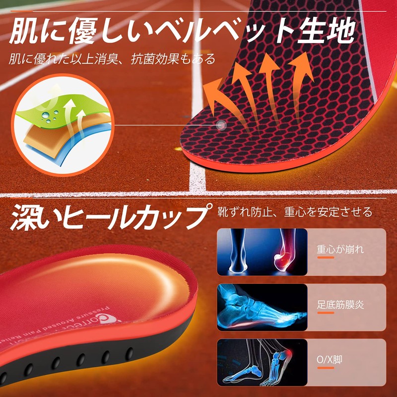 Insole, Arch Support, Shock Absorption, Flat Feet, Arch Support, Arch