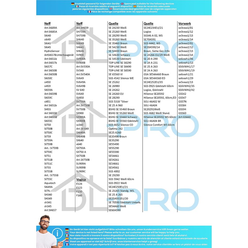 DL-pro Aquastophose suitable for Bosch Siemens Neff Constructa Balay 1.7