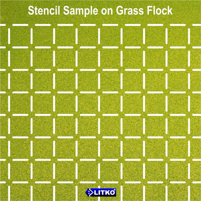 LITKO 1-inch Square Grid Stencil, Edge Pattern