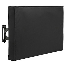 SunPatio Outdoor TV Cover Waterproof and Weatherproof, TV Screen Protector for 38-40 inch TV, Fits Most TV Mounts and Stands, with Built-in Remote Pocket for Outside LED LCD Flat Screen TVs, Black