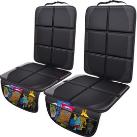 Gimars Kindersitzunterlage Autositzschoner, 2 Pack, [ISOFIX GEEIGNET], XL Dicker Universeller Sitzschoner Auto Kindersitz, wasserdichte Sitzschutz Auto Kindersitz mit 2 Netztaschen für SUV, Limousine