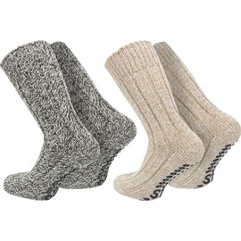 normani 2 Pairs of Non-Slip Norwegian Socks with ABS Sole