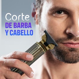 Set Rasuradora Máquina para Rasurar de Precisión Rasuradora para Cortar Cabello con Pantalla LED Inalámbrica Recargable Portátil para Hombre (Calavera/Onda)