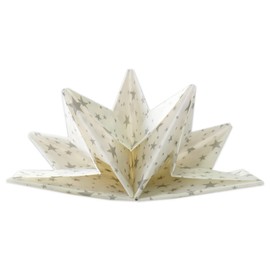 Fanxyware Star Shaped Origami Dinner Napkins with Silver Stars on White (Disposable) - 12 Pack, 23" x 15", 3-Ply Paper - Style Name: Pop Gaze