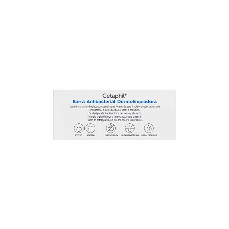Cetaphil Barra Dermolimpiadora Antibacterial 127g para piel sensible