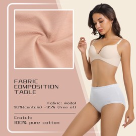 VISSAY Cotton Underwear for Women, Seamless Ladies Stretch Breathable Briefs Panties, Full Coverage Underpants (m)