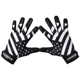 Dot Stitch Batting gloves (Black Waving Flag, Adult X-Large)