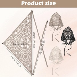 Classicseali 3pcs Crochet Bandana for Women, Hollow Crochet Hair Bandana Girls Head Kerchief Styling Decor, Crochet Head Scarf, Hair Kerchief (Black+ Beige + Brown)