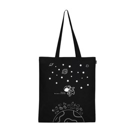 Eco Right Aesthetic Canvas Tote Bag for Women, Cute, Trendy and Reusable, Cotton Bags for School, Shopping, Gym, Library and Beach, Perfect for Groceries, Black Natural Houston, Utility
