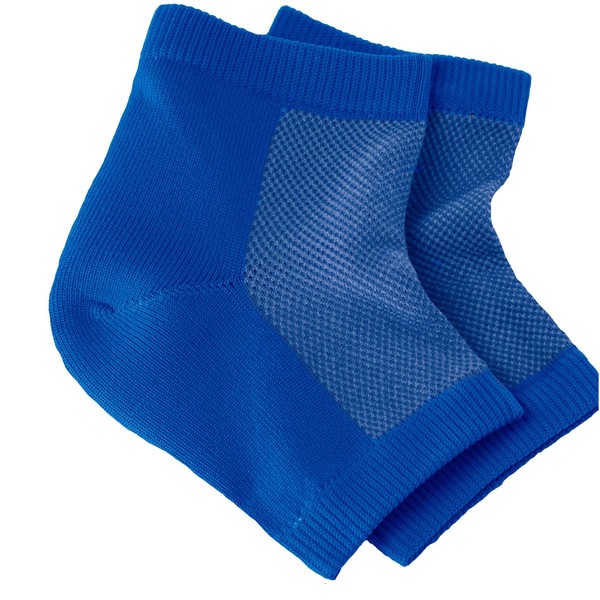 NatraCure Mangas de gel hidratantes ventiladas para talón (color: azul real), 3 pares (608-M-RB CAT3PK) - Tamaño: Regular