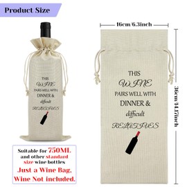 Wine Gift for Wine Lover Wines Gift Bag Friendship Gifts for Women Friends Birthday Christmas Housewarming Gifts for Women Men Party Decors Wines Accessory Hostess Present