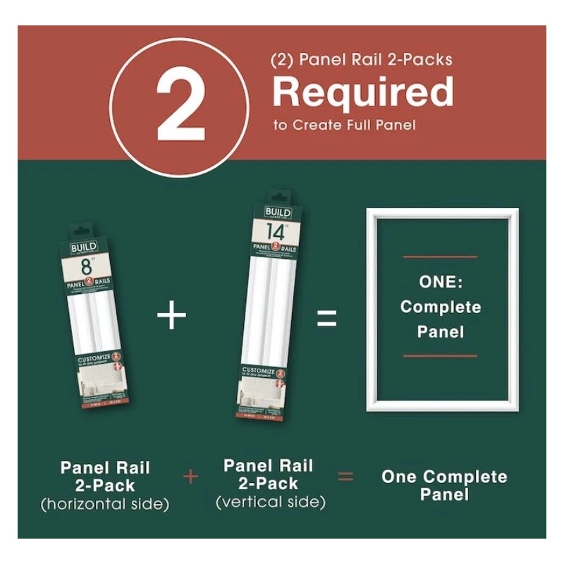 Build and Batten 2-Pack 12" Wall Panel Rail Kit White