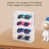 MOAMUN 2PC Clear Sunglass Organizer with 2PC Glasses Cleaning Cloth,
