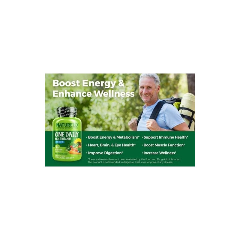 NATURELO One Daily Multivitamin for Men Over 50 | 60