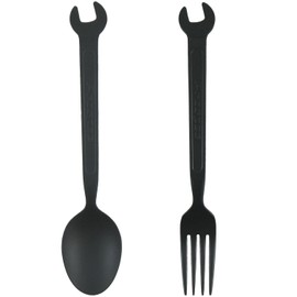 Nagao Professional Spanner Spoon Spanner Fork Black Set of 2 Made in Japan