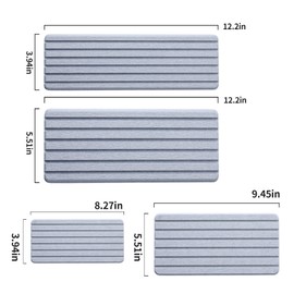 GianAbor Absorbent Stones for Sink 2 PCS, Sink Stone Quick Dry for Kitchen Sink, Water Absorbing Stone Tray for Bathroom Sink (8.3”x4”, Light Grey)