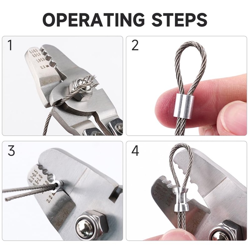 YMYP Wire Rope Crimping Tool for Loop Sleeves, Aluminum Double