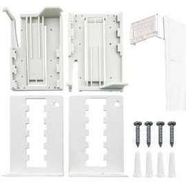 Amazing Drapery Hardware 2.5 Inch Pocket Rod Brackets - Adjustable 3.5 to 6 Inch Clearance, Universal for Wide Pocket Rods - 1 Pair with Screws and Plugs