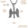 HZMAN Stainless Steel Archangel ST. Michael Wing with Cross Necklace