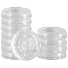 SoftTouch 12-Pack Clear Caster Cups – 1-3/8" Round Furniture Protectors for Carpet & Hard Floors – Non-Slip Vinyl Base for Couches, Chairs, Tables – Scratch & Dent Protection for Laminate, Tile, Vinyl