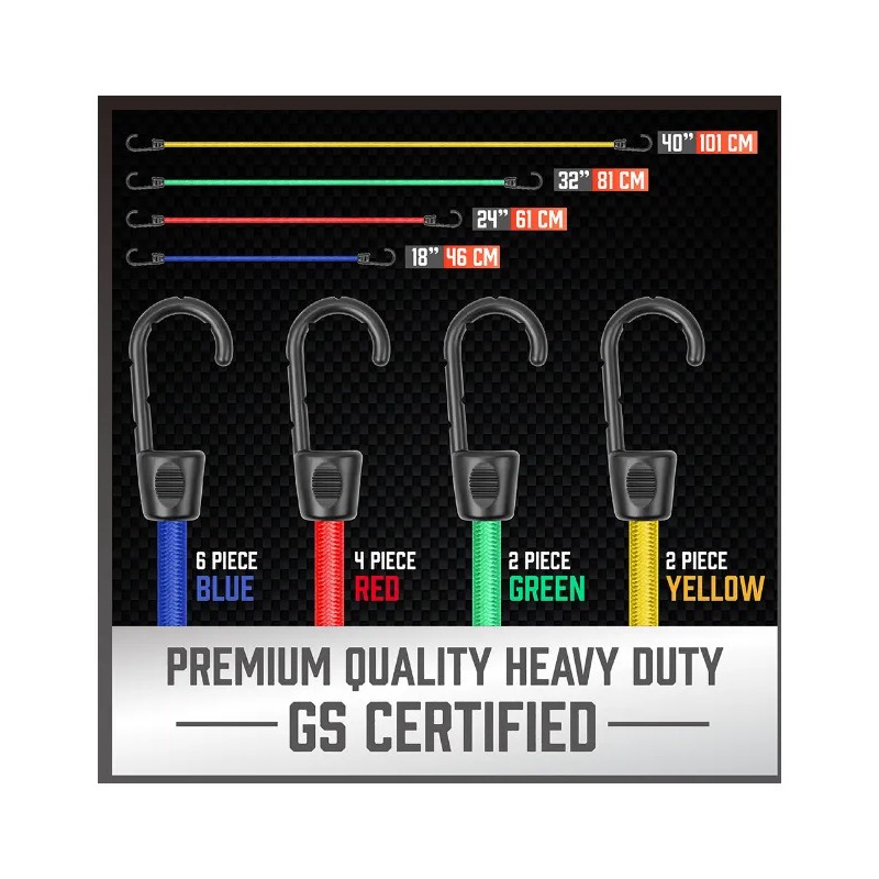 24gancho De Amarre Kit Tarro Bungee Elastica Cuerda Elastica