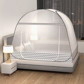 One-Touch Comfort Sleep Mosquito Net Mosquito Net (200x150cm, Gray) 3ea