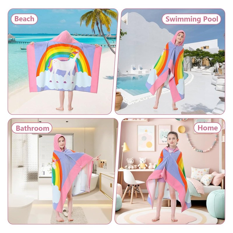 Kids Cotton Hooded Towels ，Super Soft & Thick & Super