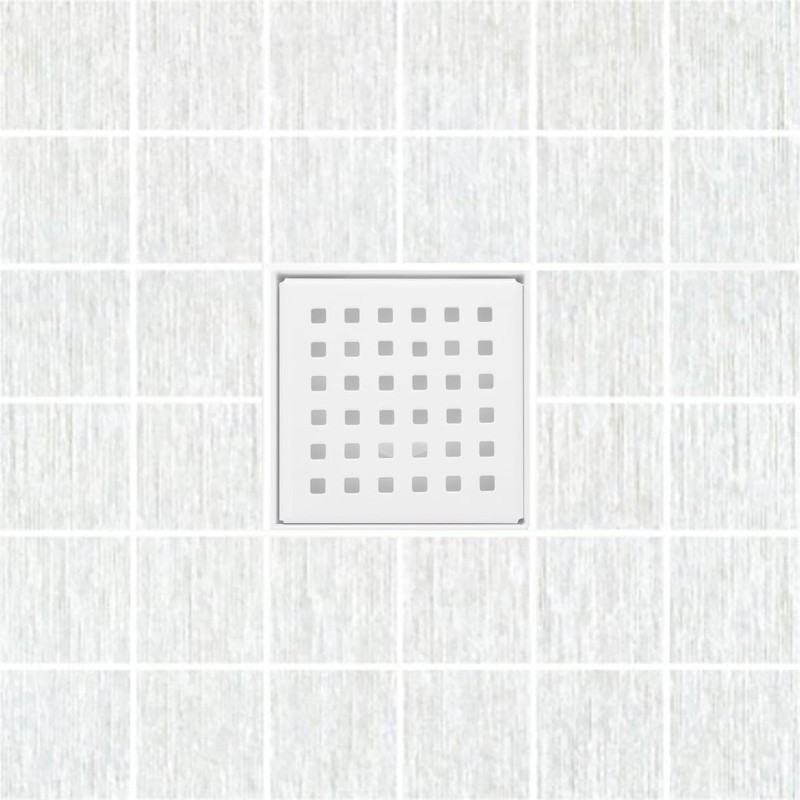 SereneDrains Matte White 4 Inch Stainless Steel 2 Inch Shower