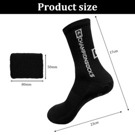 Uirheurd Grip Socks Football 6 Pairs Football Socks, Football Socks Men 39-46, Football Socks with Grip for Women Men Children Football Socks for Football Basketball Running Cycling Climbing, black
