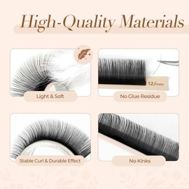 LASHVIEW Classic Lash Extensions, 0.03 D Curl 13mm Mixed Eyelash Extensions, Professional Lash Trays for Lash Extensions (0.03 D 13mm)