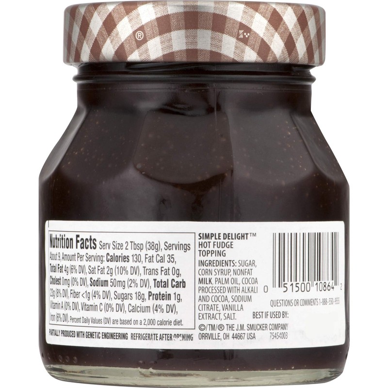 Smucker's Simple Delight Hot Fudge Topping 11.5 oz (Pack of