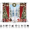 Christmas Backdrop Xmas Tree Window Winter Forest Snow 10x8ft