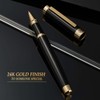 MCNTEIK Black Rollerball Pen With 24K Gold Finish, Luxury Grade