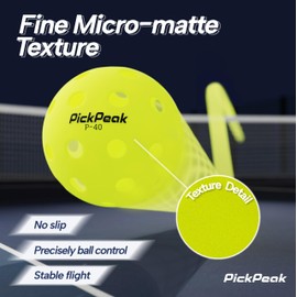 PickPeak Pickleball Balls USAPA Approved pickleballs 4 Pack|12 Pack Outdoor pickball Balls P-40 40 Holes Yellow